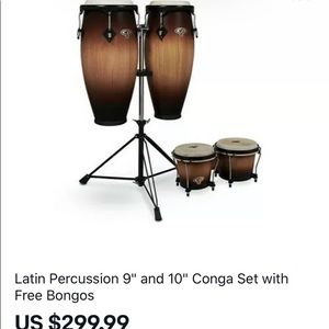 9” and 10” conga set with bongos.
